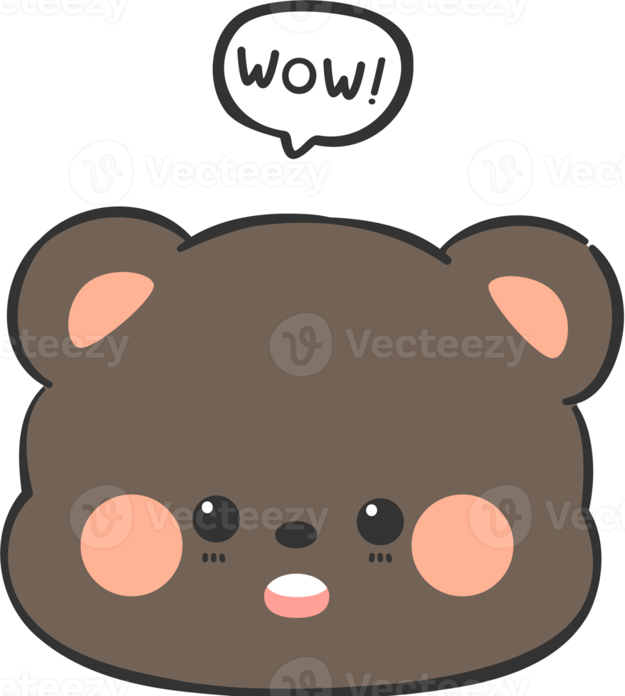 cute bear head cartoon element png