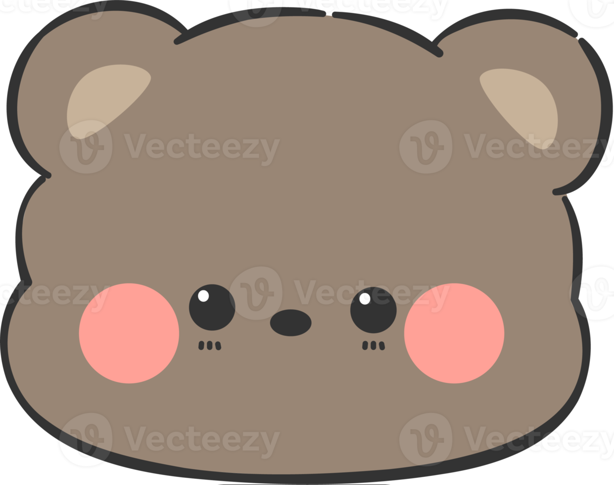 cute bear head cartoon element png