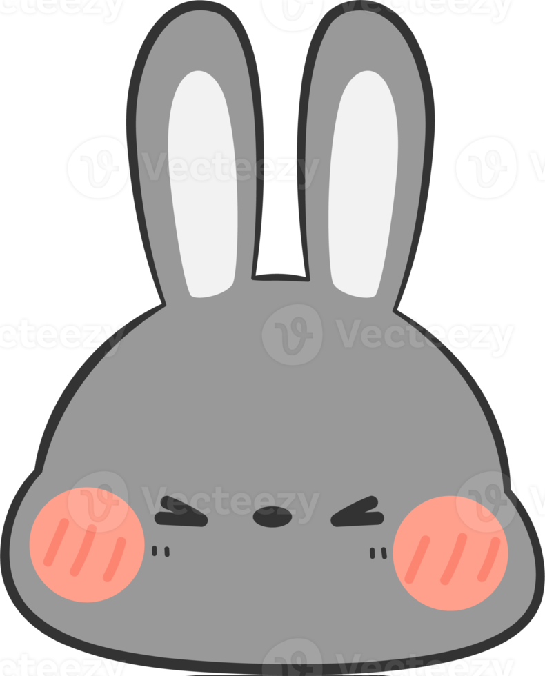 cute rabbit head cartoon element png