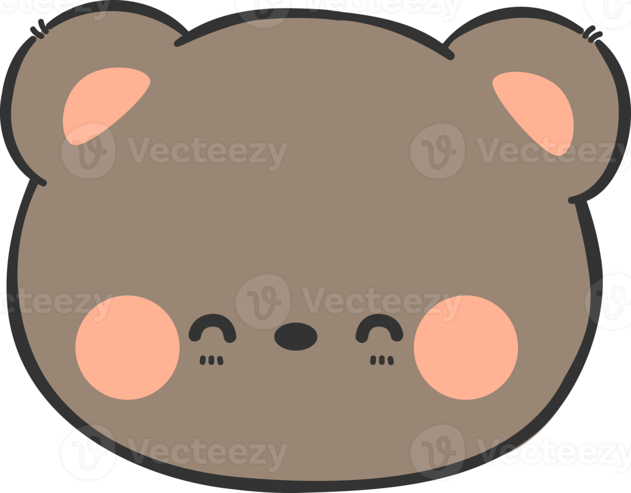 cute bear head cartoon element png