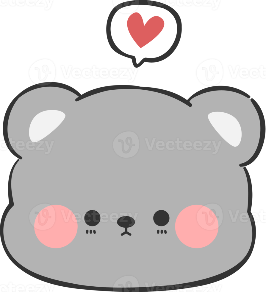 cute bear head cartoon element png