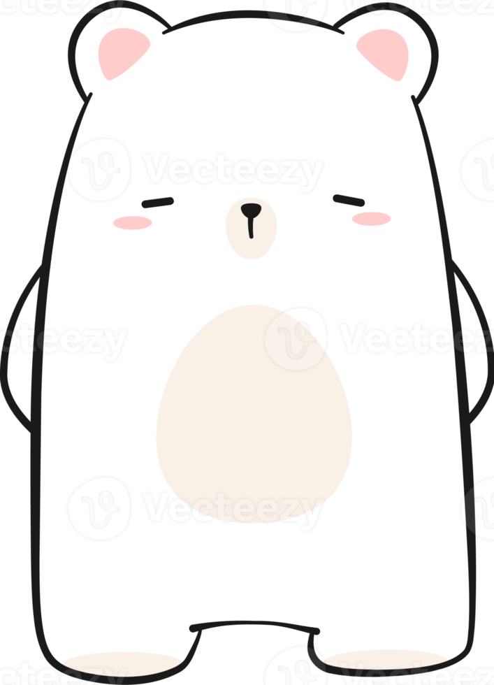 Cute bear cartoon flat illustration png