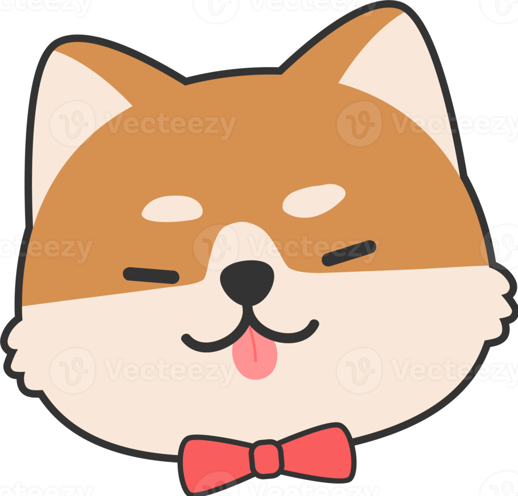 lindo elemento de dibujos animados de perro shiba inu png