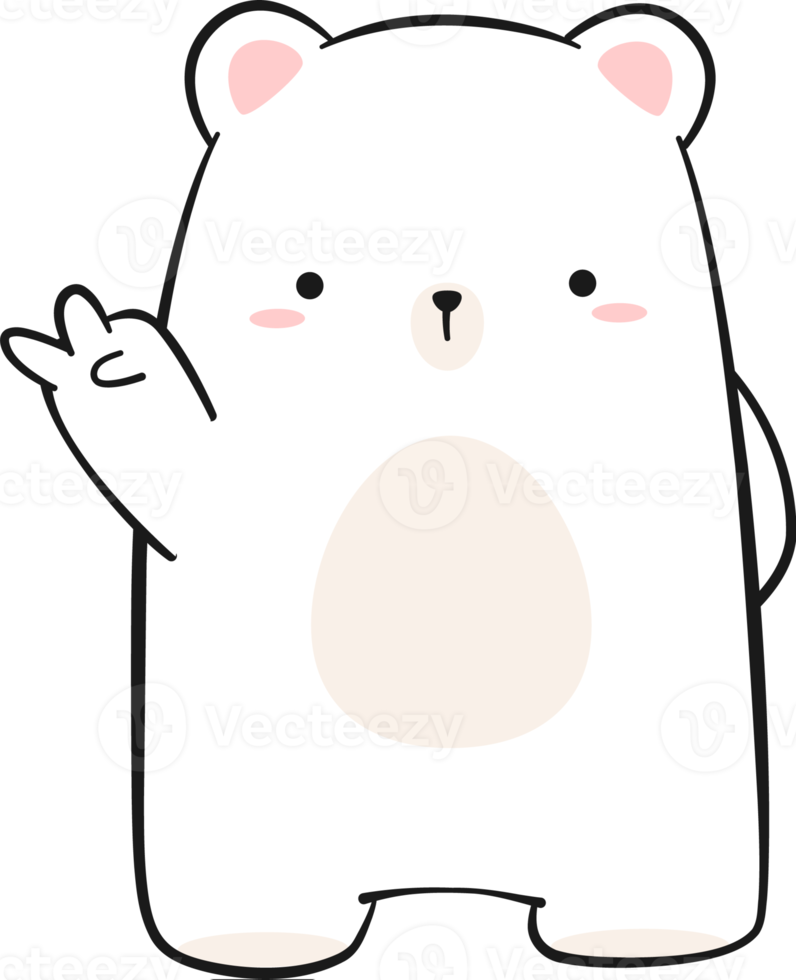 carino orso cartone animato piatto illustrazione png