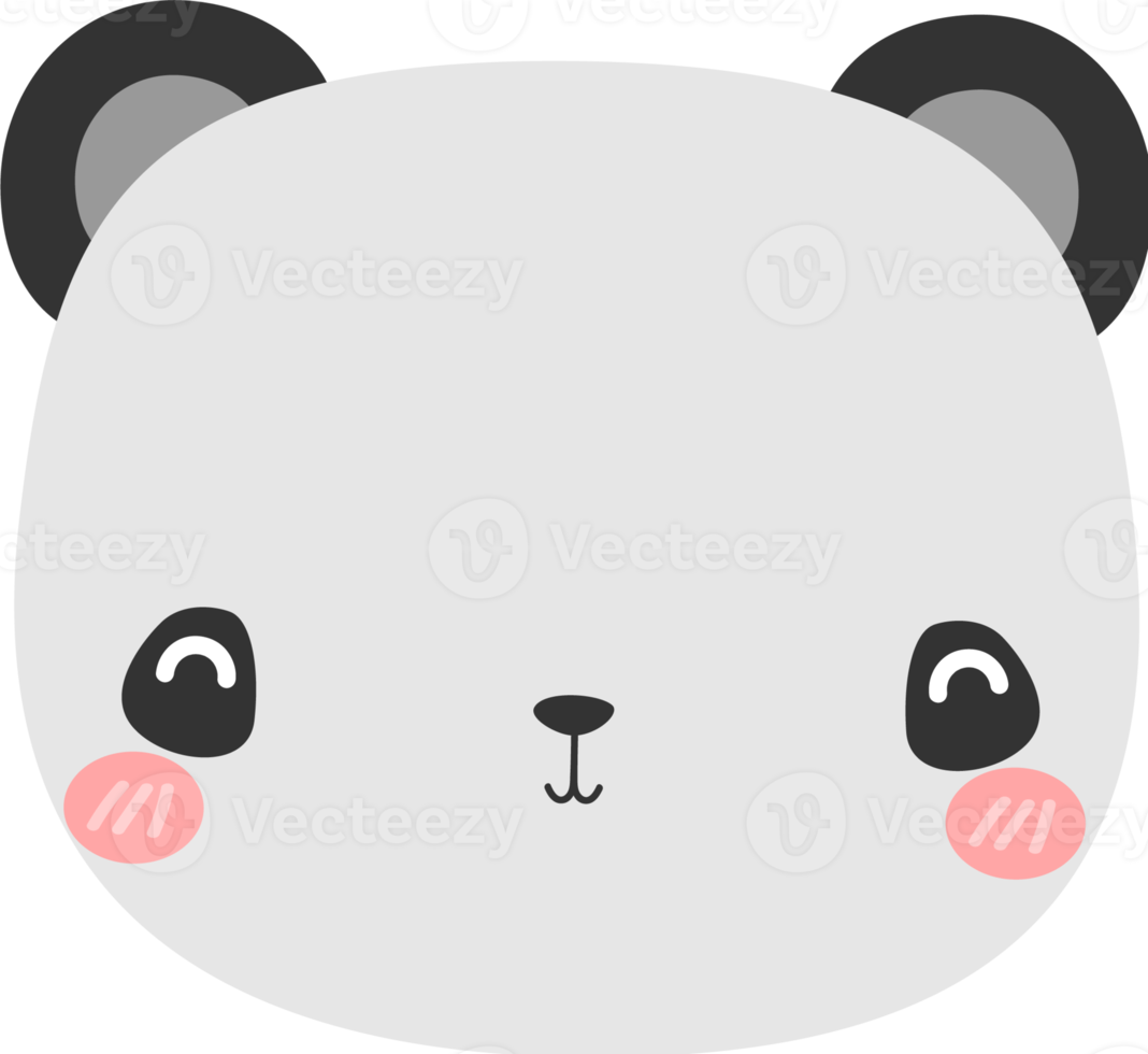 elemento de desenho animado de cabeça de urso fofo png