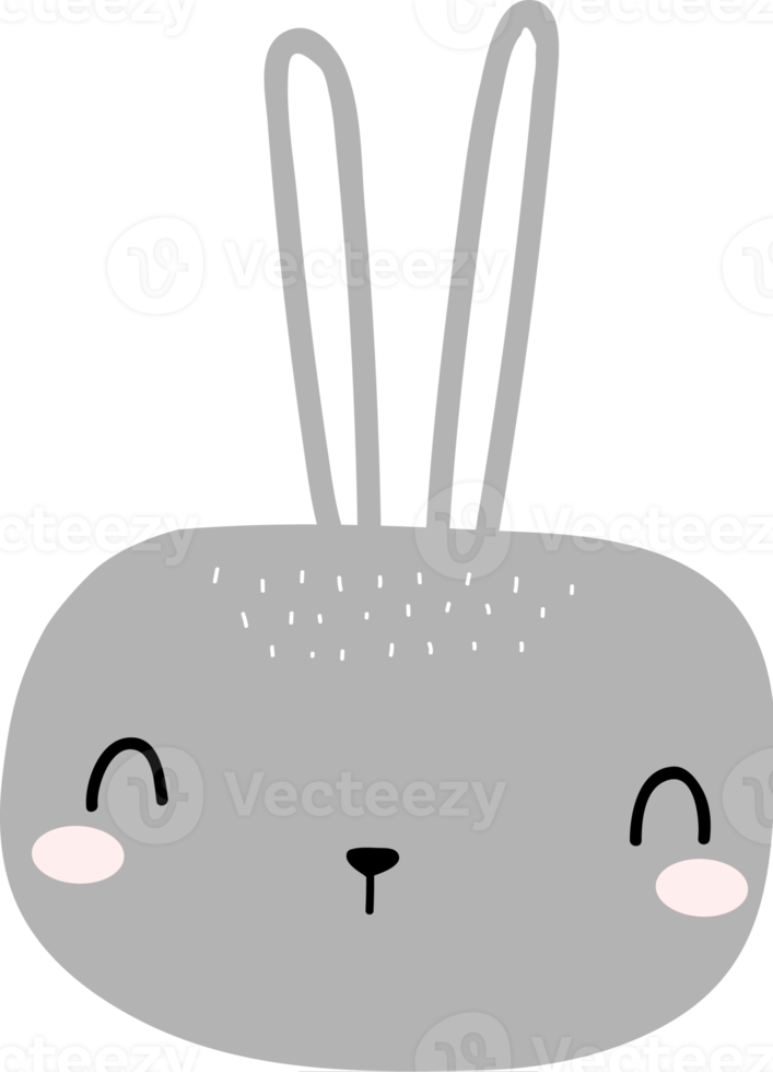 cute rabbit head cartoon element png