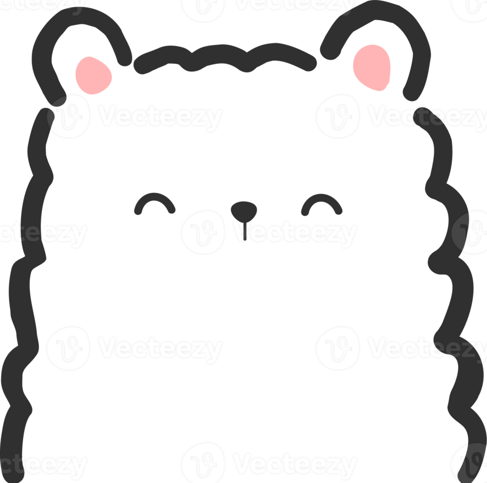 Cute happy bear cartoon flat illustration png