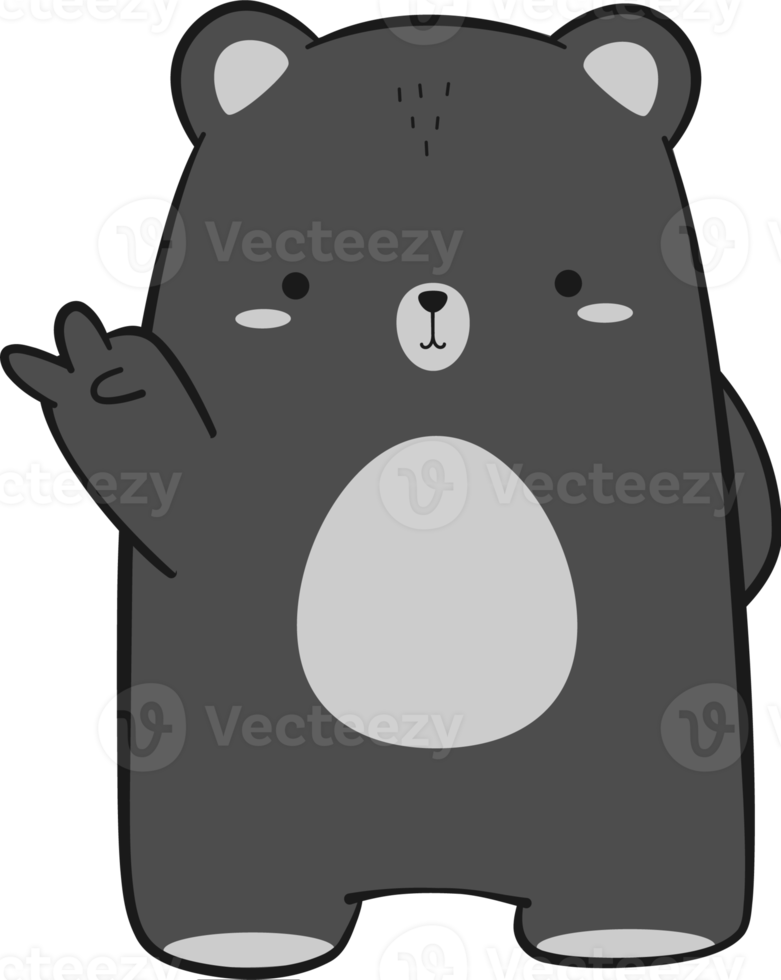 Cute bear cartoon flat illustration png