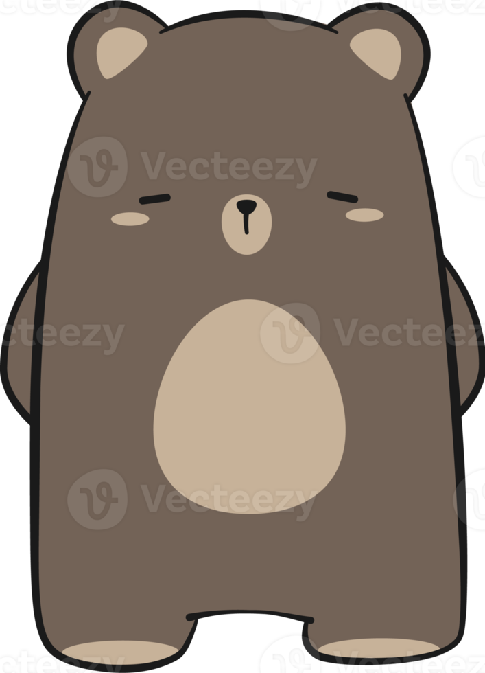 Cute bear cartoon flat illustration png