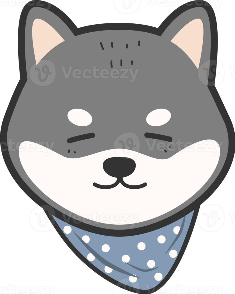 lindo elemento de dibujos animados de perro shiba inu png