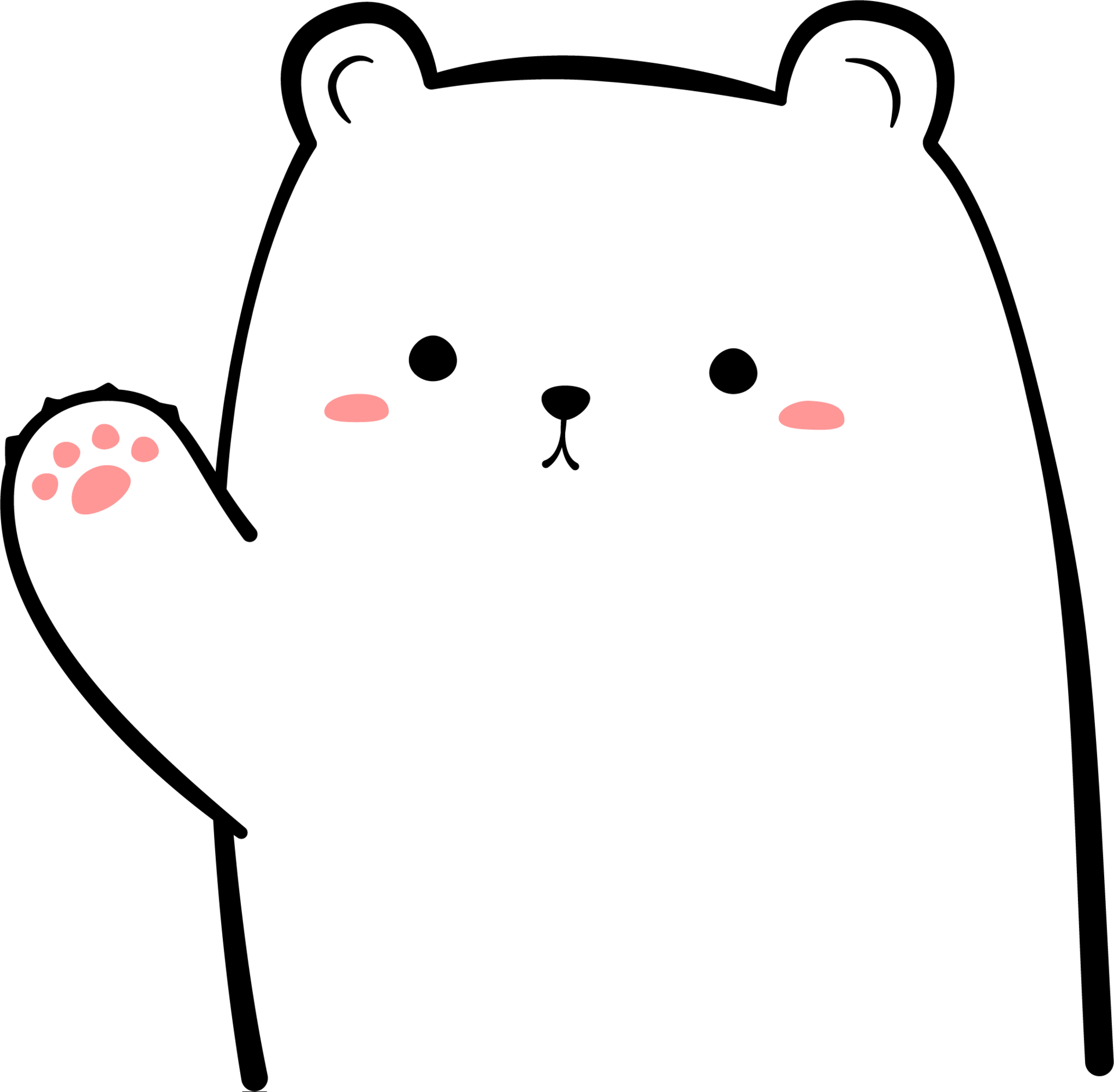 Free Cute greeting polar bear cartoon flat illustration 10792490 PNG with  Transparent Background