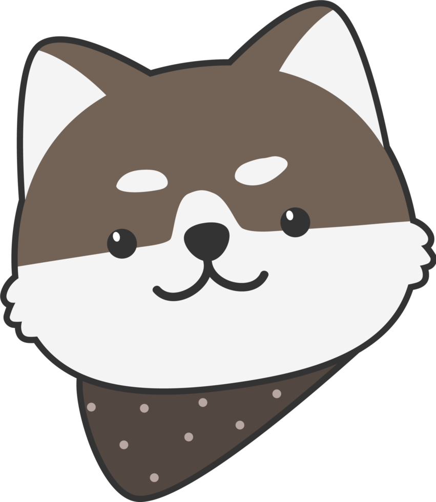 lindo elemento de dibujos animados de perro shiba inu png