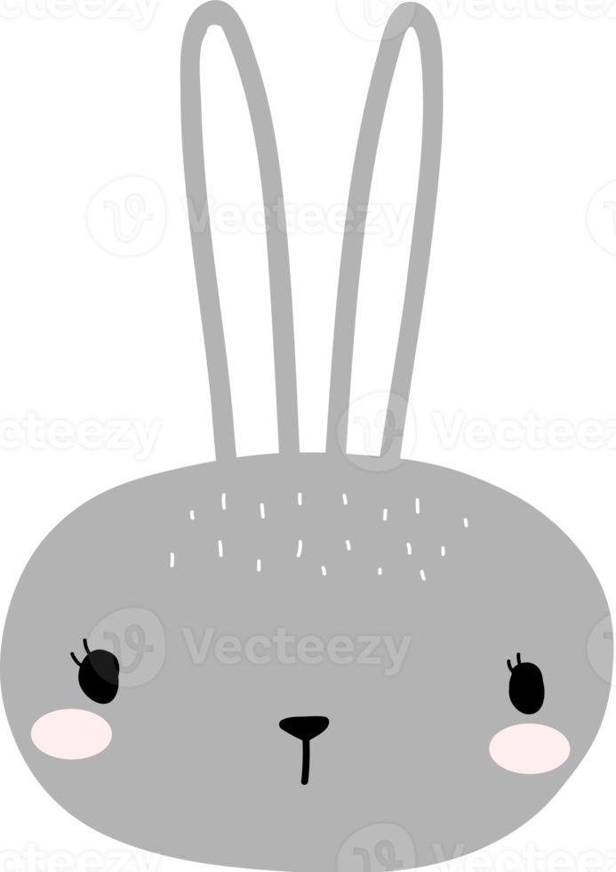 cute rabbit head cartoon element png