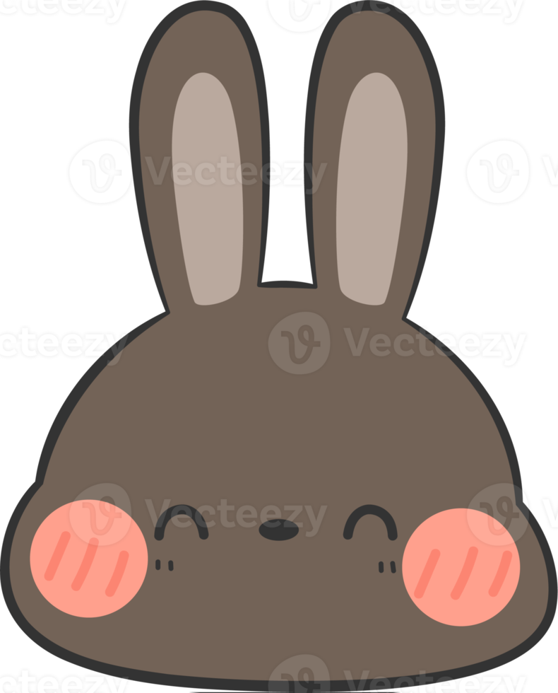 cute rabbit head cartoon element png