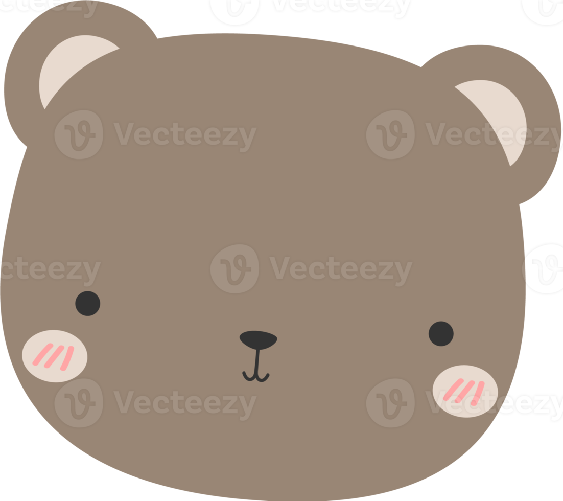 cute bear head cartoon element png