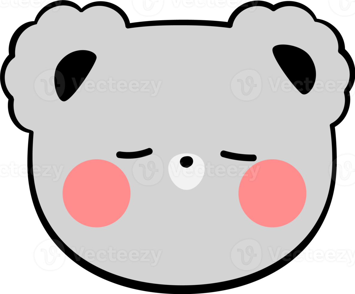 carino orso testa cartone animato elemento png