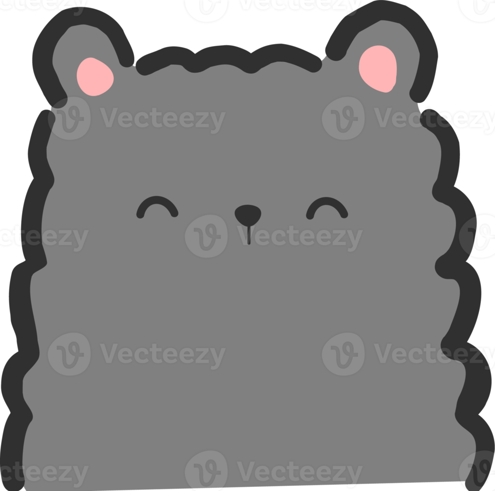 Cute happy bear cartoon flat illustration png