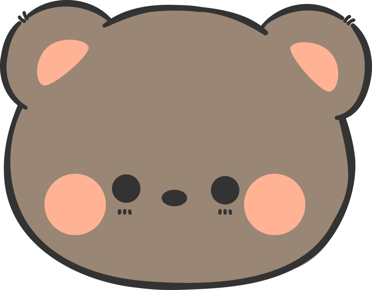 cute bear head cartoon element png