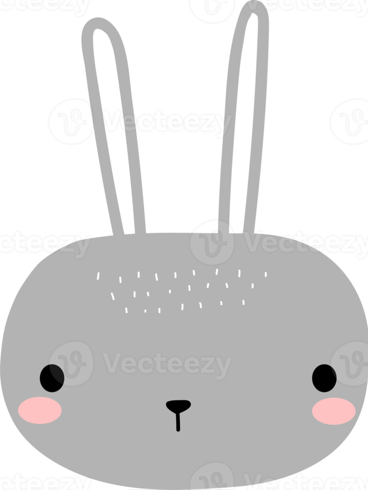 cute rabbit head cartoon element png