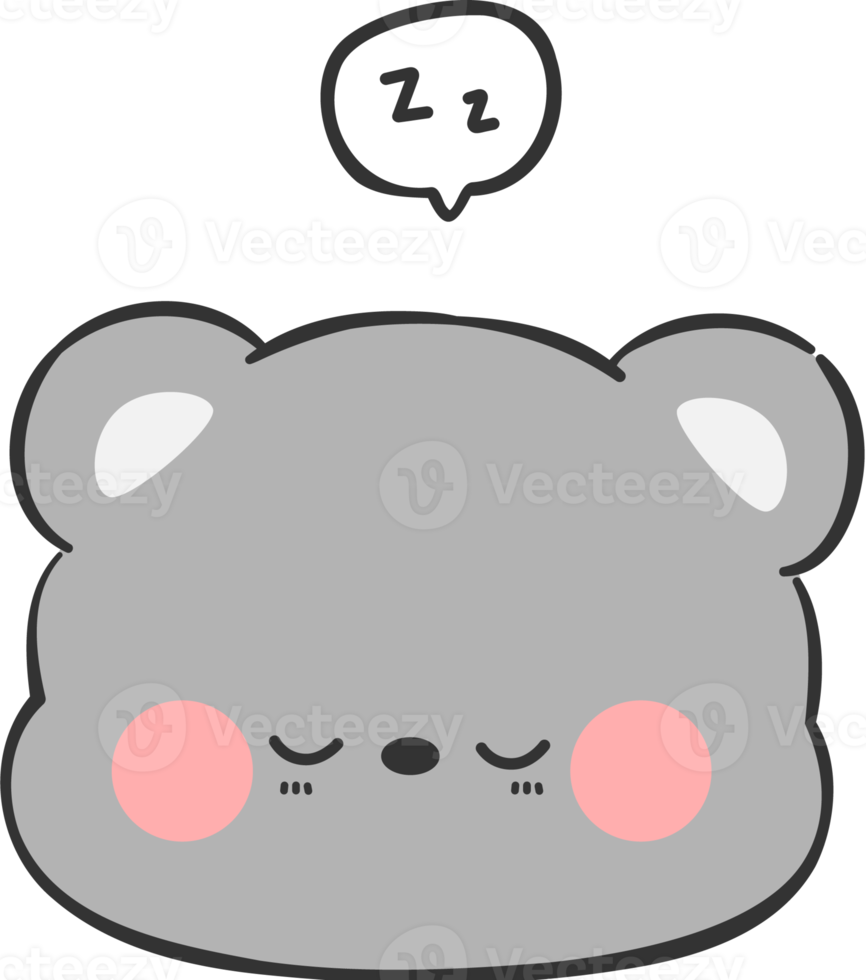 cute bear head cartoon element png