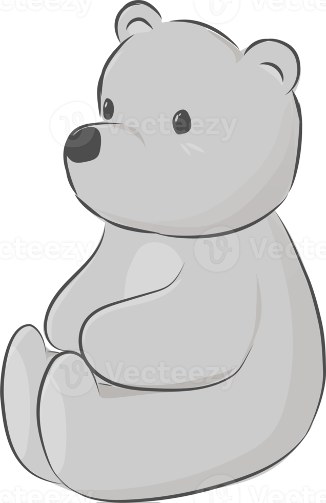 Cute bear cartoon flat illustration png