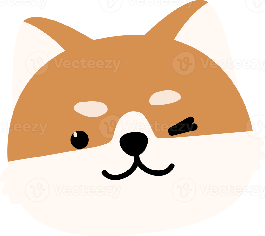 lindo elemento de dibujos animados de perro shiba inu png