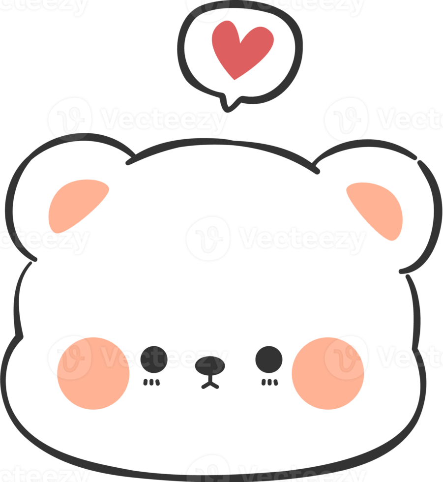 cute bear head cartoon element png