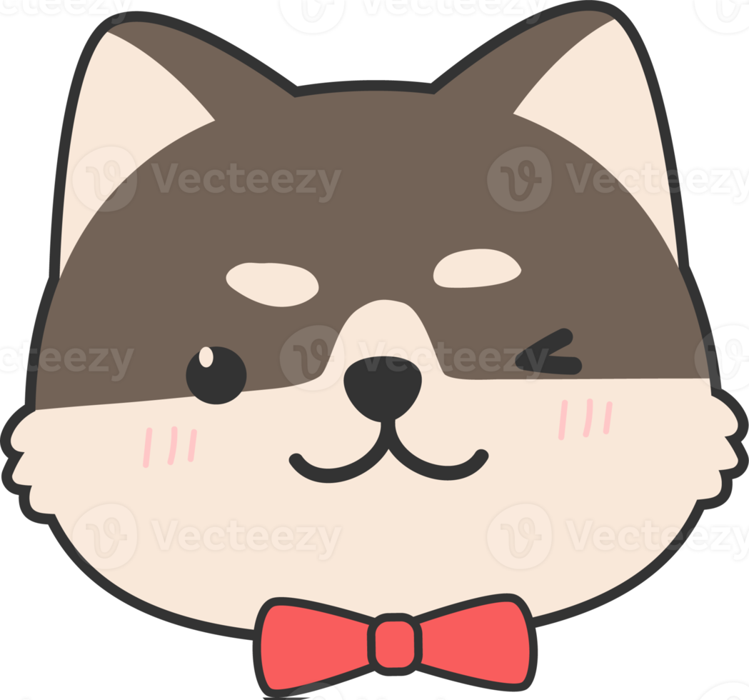 lindo elemento de dibujos animados de perro shiba inu png