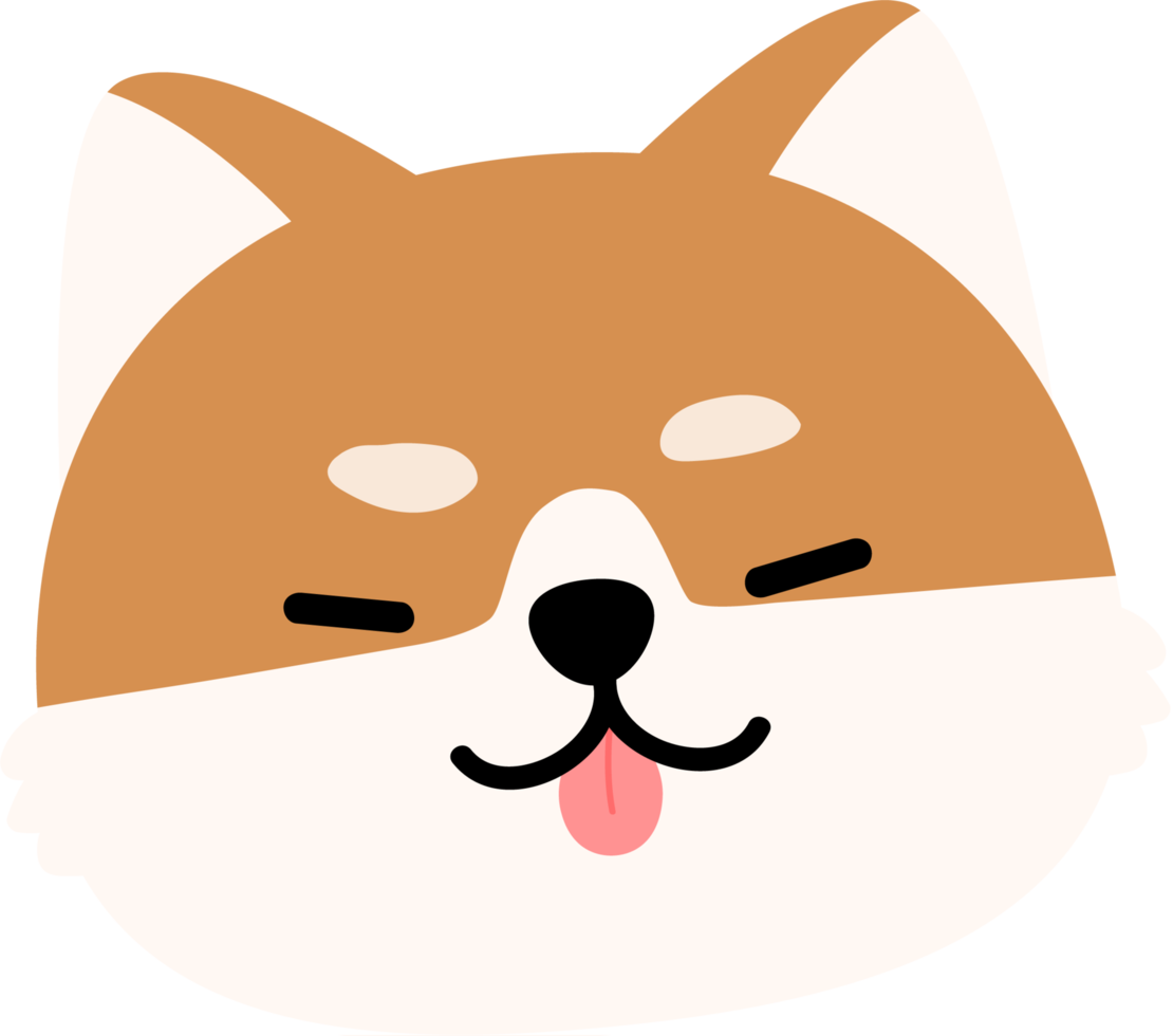 lindo elemento de dibujos animados de perro shiba inu png