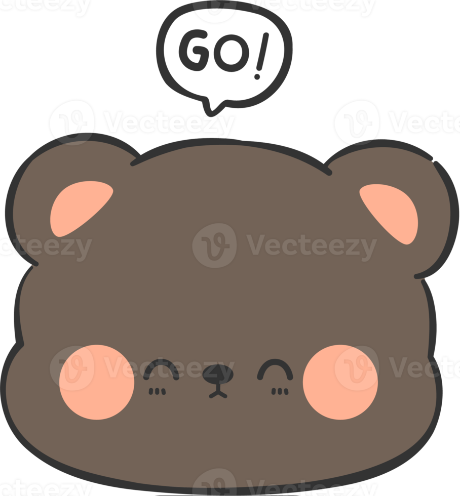 cute bear head cartoon element png