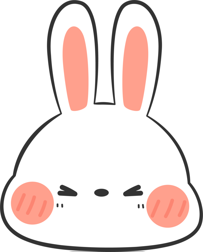 cute rabbit head cartoon element png