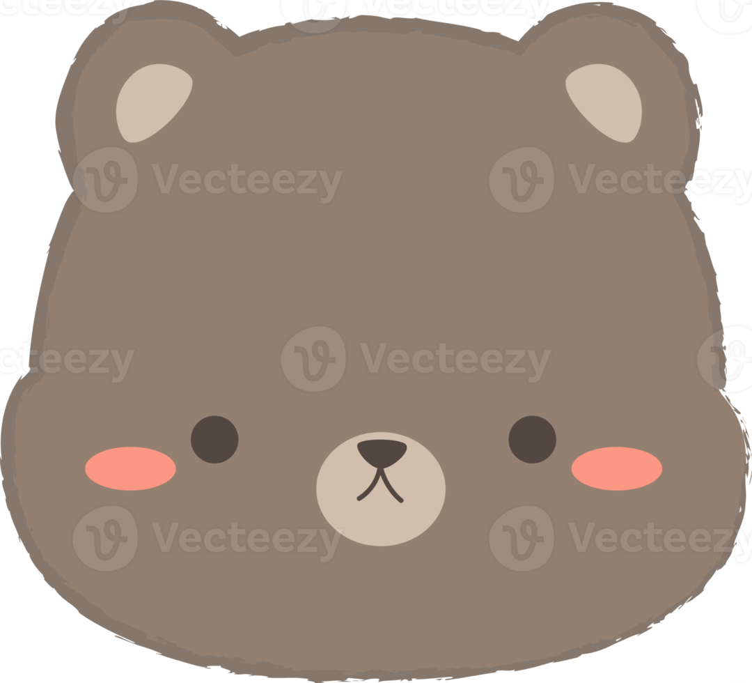 cute bear head cartoon element png