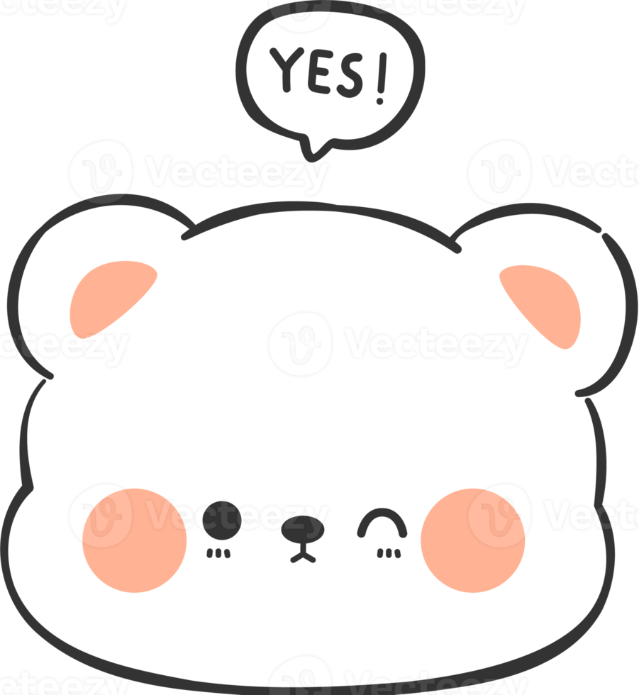 cute bear head cartoon element png