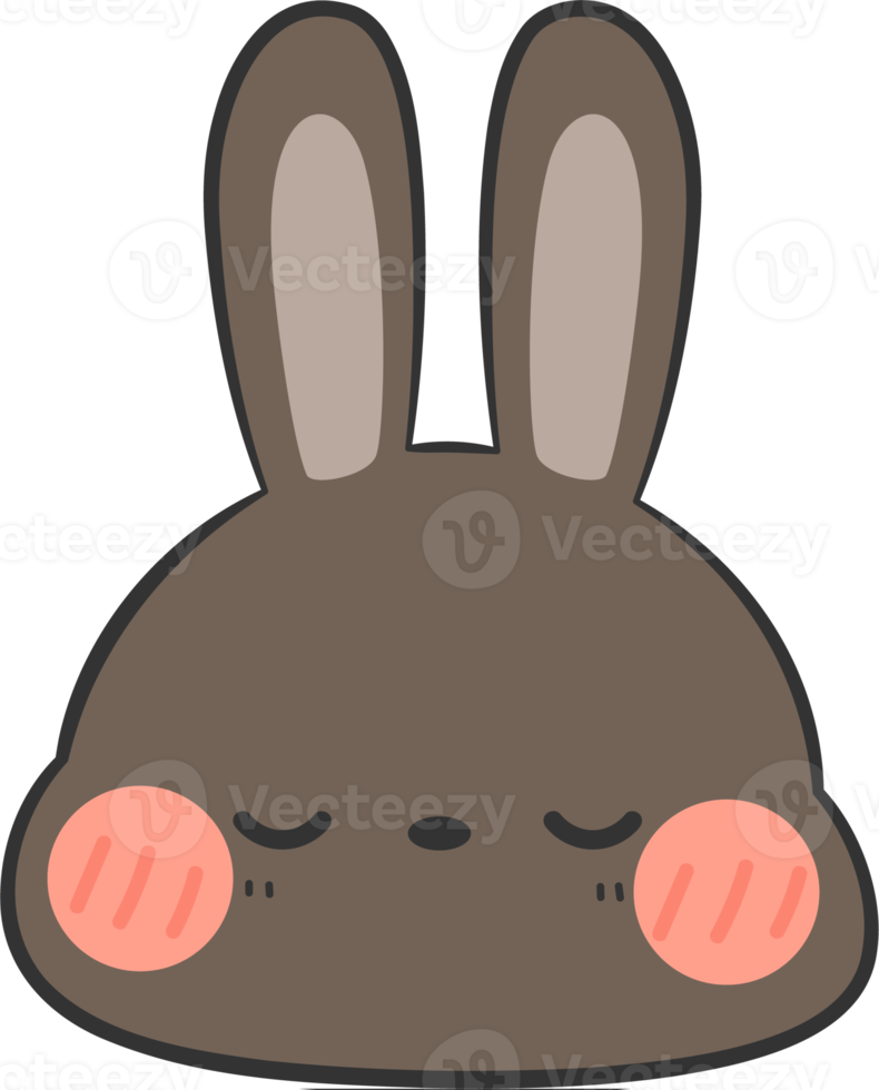 Élément de dessin animé tête de lapin mignon png