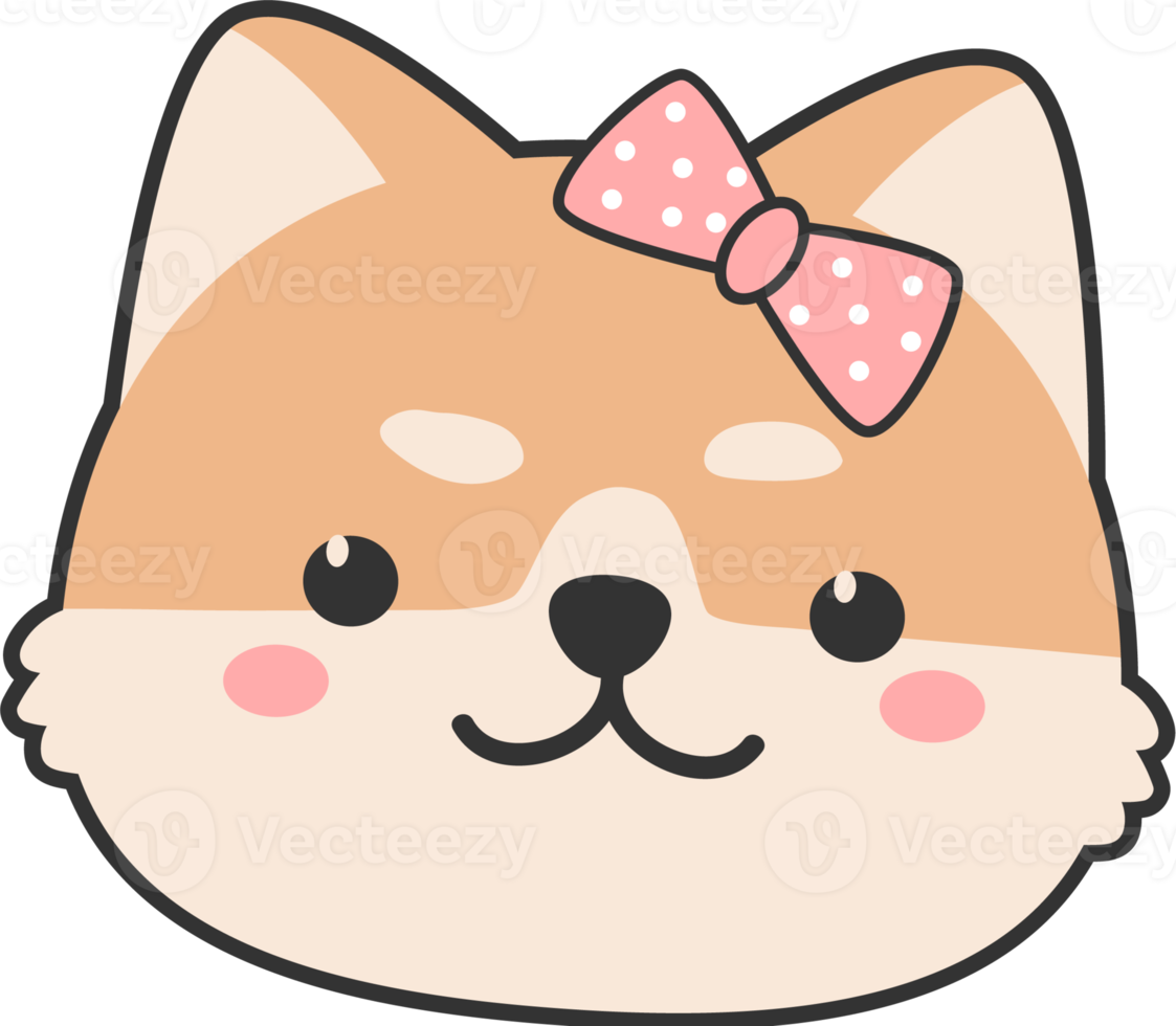 lindo elemento de dibujos animados de perro shiba inu png