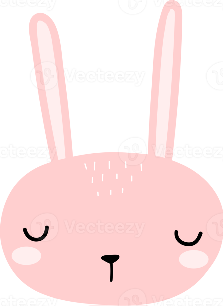 cute rabbit head cartoon element png