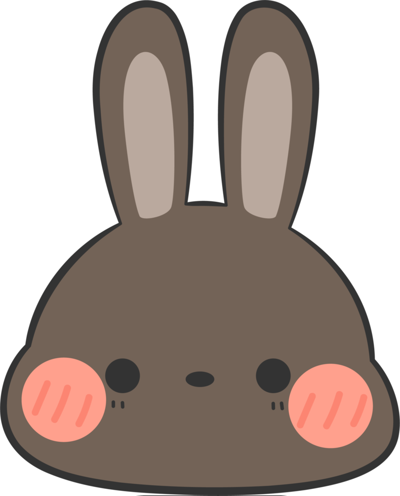 cute rabbit head cartoon element png