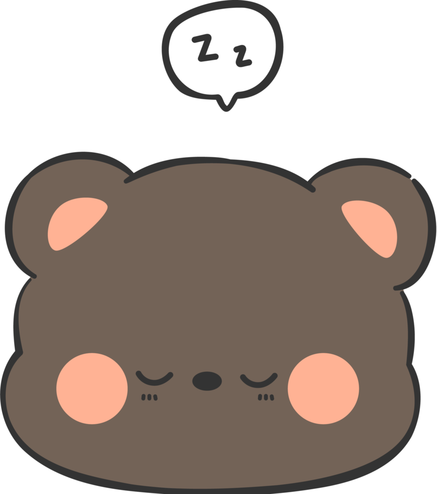 cute bear head cartoon element png