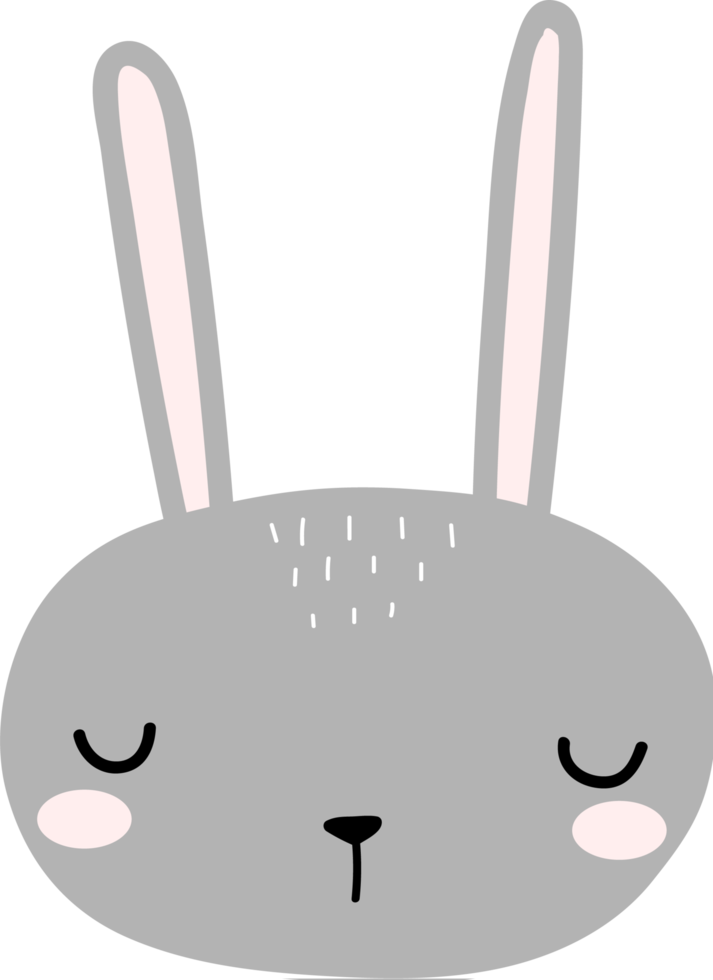 cute rabbit head cartoon element png