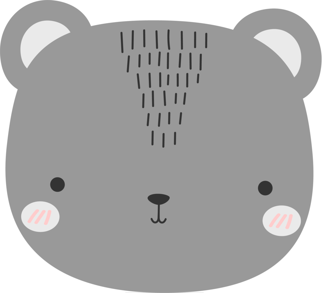 carino orso testa cartone animato elemento png