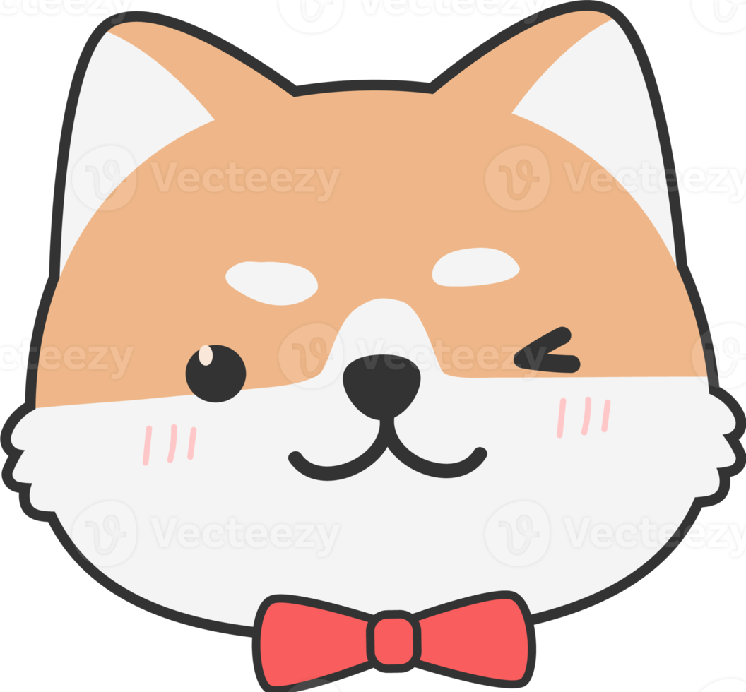 elemento de desenho animado de cachorro shiba inu fofo png