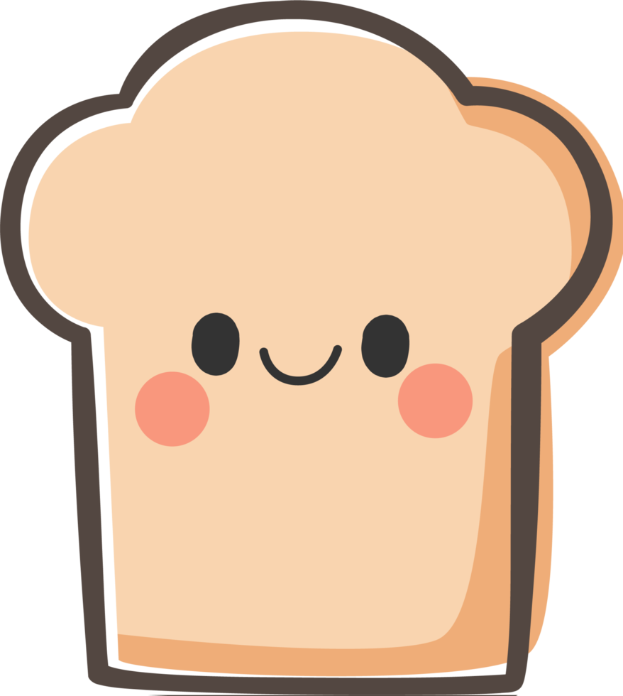 schattig brood tekenfilm element png