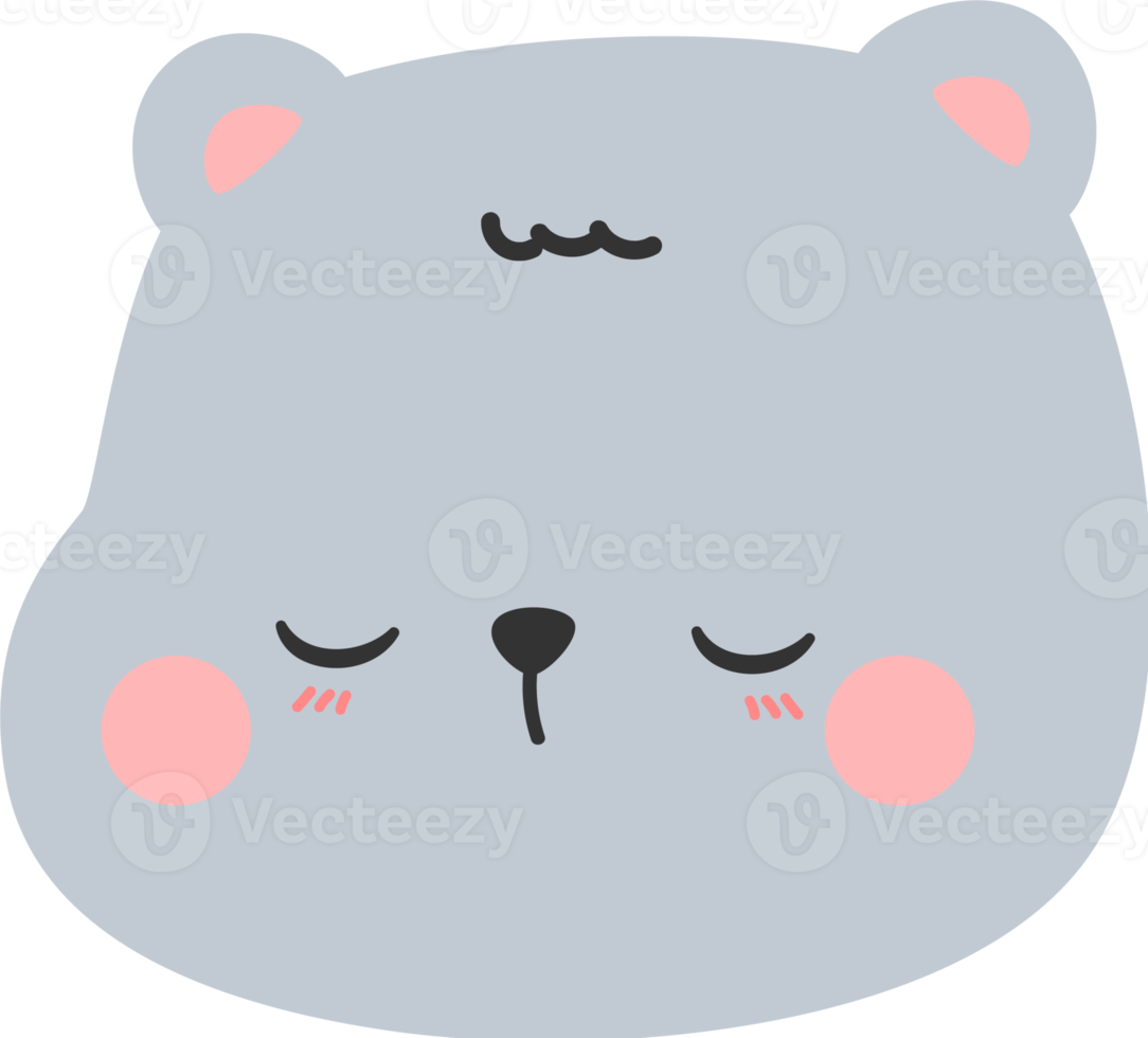 cute bear head cartoon element png