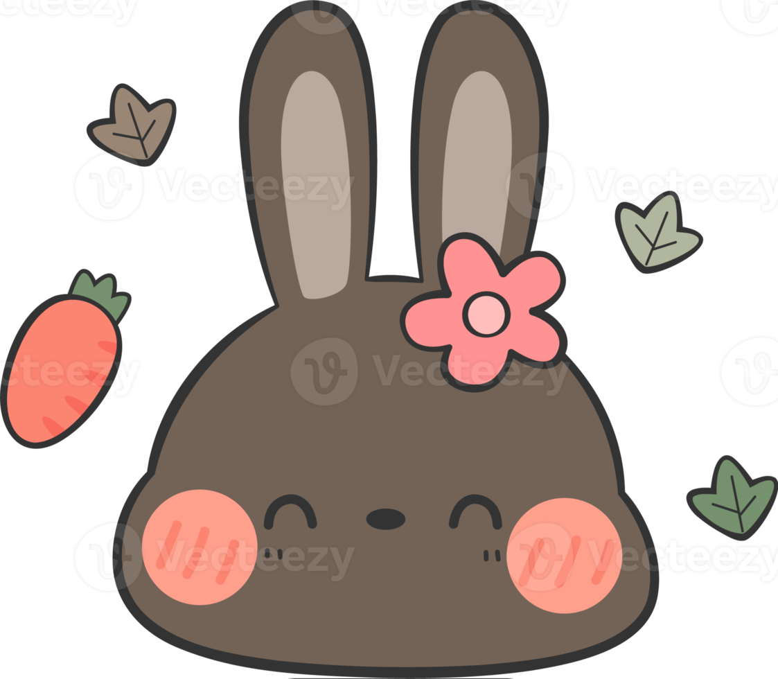 cute rabbit head cartoon element png