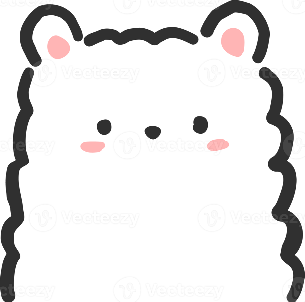 Cute bear cartoon flat illustration png