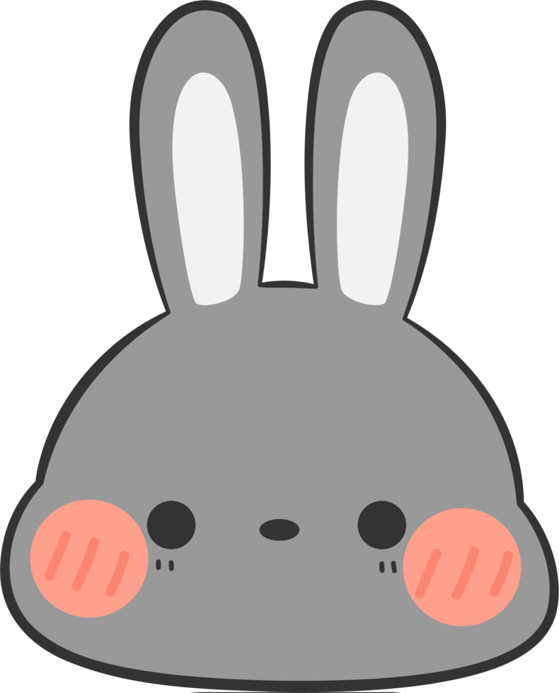 cute rabbit head cartoon element png