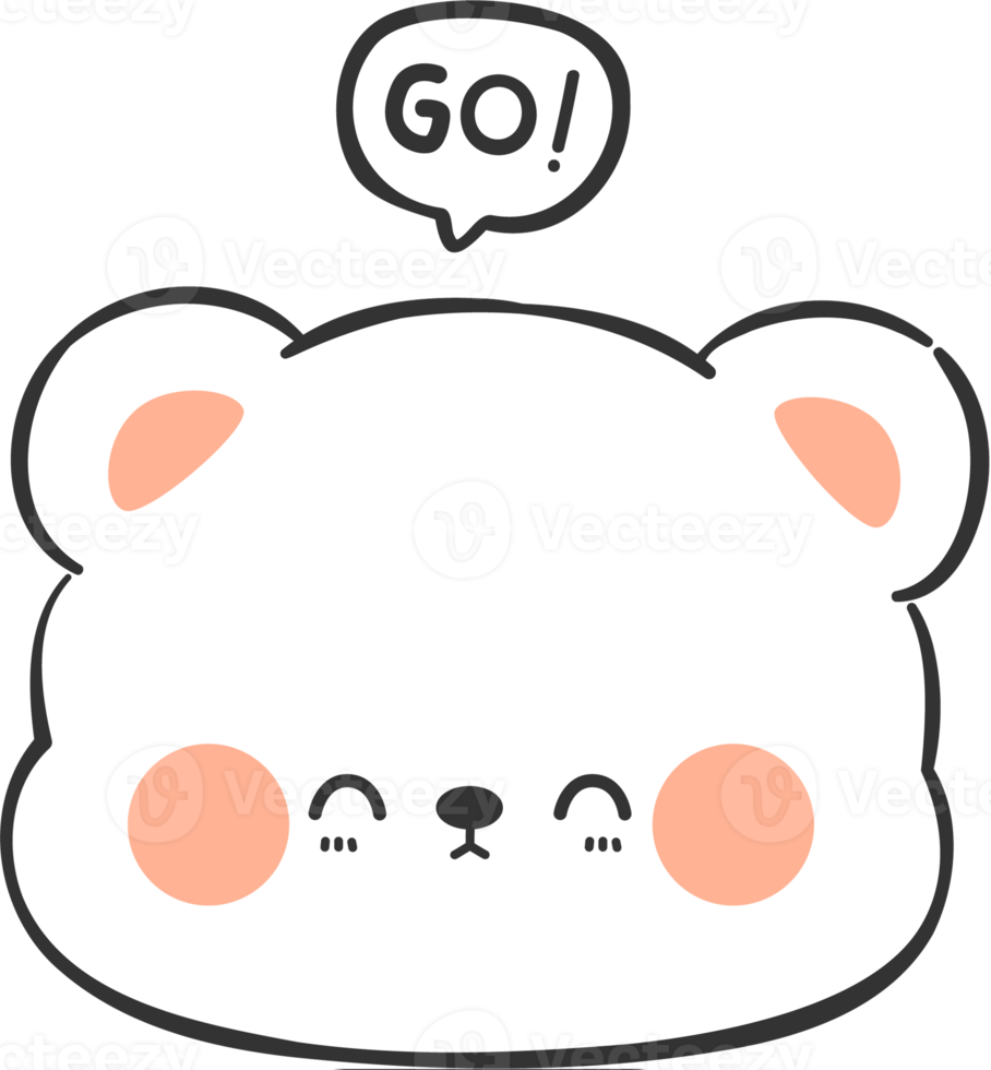 cute bear head cartoon element png