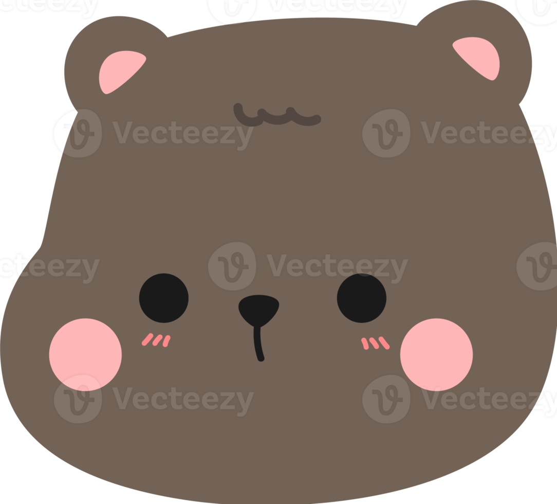 cute bear head cartoon element png