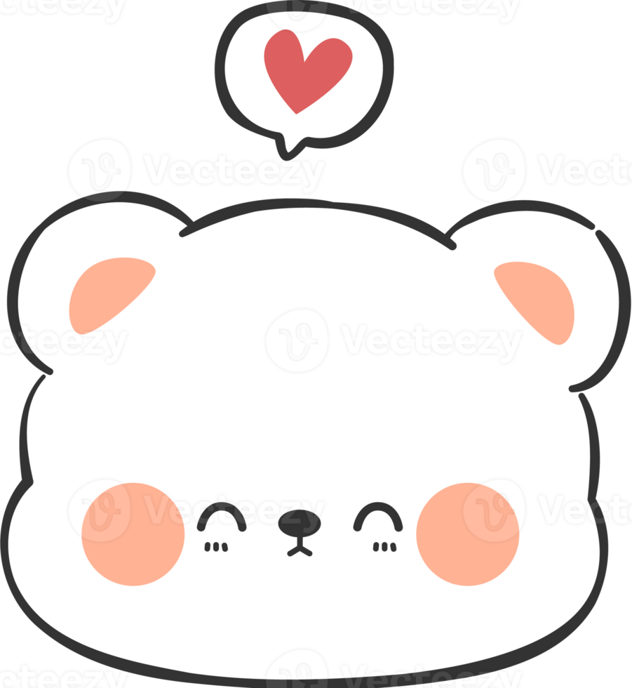 cute bear head cartoon element png