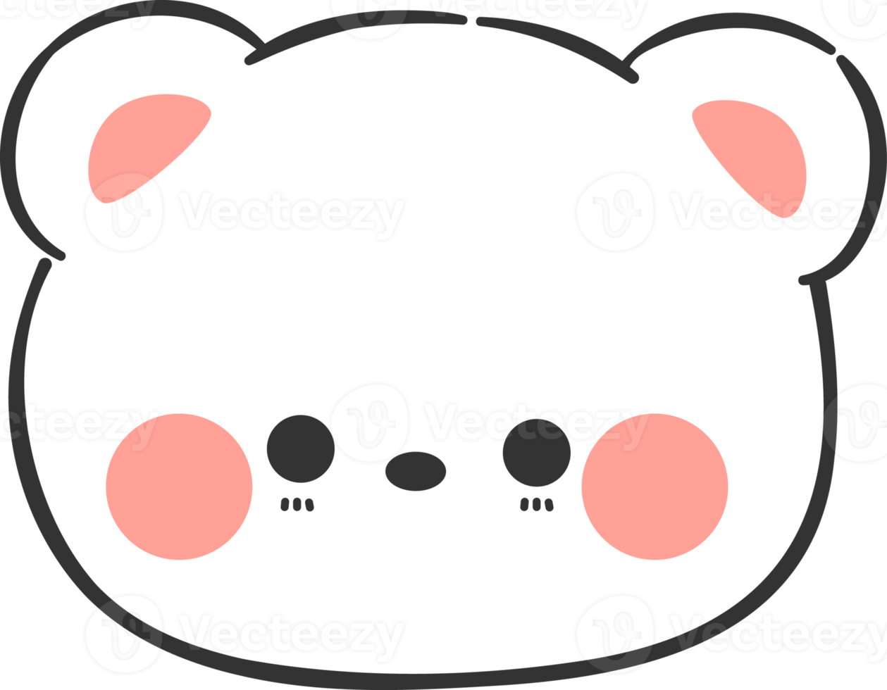 cute bear head cartoon element png